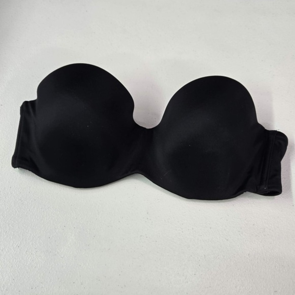 Ambrielle Women Bra 36C Black Multi Way Strapless Underwire Smooth
